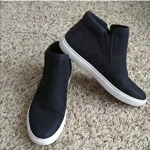 Kenneth Cole Black Suede High Top Sneaker Booties